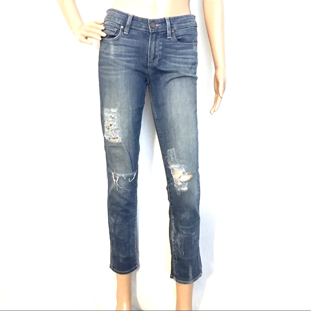 Paige Kylie Crop Distressed Jean Size 27